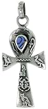 Sterling Silver 1 1/8 (28 mm) Ankh Pendant w/ Abalone Shell