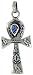 Sterling Silver 1 1/8 (28 mm) Ankh Pendant w/ Abalone Shell
