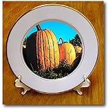 Pumpkin Patch In Daytime Painting Style - 8 Inch Porcelain Plate