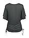ReliBeauty Women's Flutter Sleeve Solid Tops (12-14, Cool Grey)