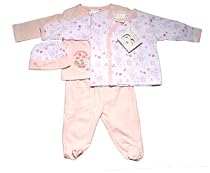 Baby Girl Sleepsuit Set with Hat Allergy Free (Pink)
