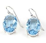 Barse Aquamarine Swarovski Crystal Earrings