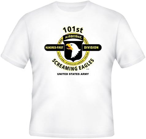 101ST AIRBORNE DIVISION " SCREAMING EAGLES " BATTLE & CAMPAIGN SHIRT (S, WHITE)