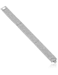 Oroclone "Crystal Set" Plated Crystal Seven Row Bracelet, 7"
