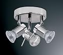 ARIES Chrome Finish Halogen Bathroom Ceiling Lights with 3 Spotlights IP44