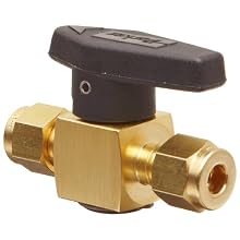 Parker 2Z-PR4-VT-B Brass Plug Valve, 1/8" CPI Compression Fitting