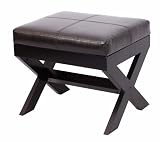 OSP Designs X-Leg Eco Leather Ottoman, Espresso