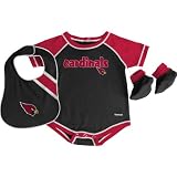 Reebok Arizona Cardinals Newborn Creeper, Bib and Bootie Set 0-3 Months