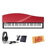 Korg microPIANO Compact Digital Piano Bundle with Sustain Pedal, Headphones, and Polishing Cloth - Red