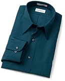  : Van Heusen Men's Long Sleeve Wrinkle Free Poplin Solid Shirt, Blue Ocean, 14.5 32/33