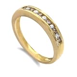9ct Yellow Gold Ladies Half Eternity Ring Set with 0.25ct of Champagne & White Diamonds