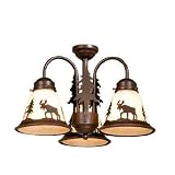 Yellowstone Indoor - 3 Light Chandelier Lighting Fixture or Rustic Ceiling Fan Kit - Bronze - B2419