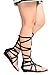 Odema Womens Knee High Flat Sandals Boot Gladiator Roman Strappy Zip Thong Sandals