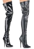 6 Inch Plain Stretch Thigh Boot, Side Zip