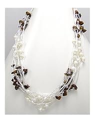 Japanese silk cord Tiger Eye Necklace In Zinc