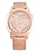 GUESS Women's Rose Gold-Tone Clear Heart Watch