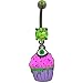 Gem Navel Barbell - Zombie Cupcake Dangle: 14g Gem Navel Barbell - Zombie Cupcake Dangle: 14g
