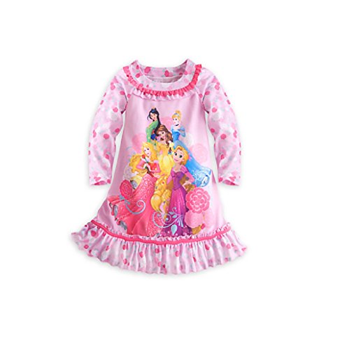 Disney Store Princess Dream Team Long Sleeve Floral Nightshirt Nightgown Girls