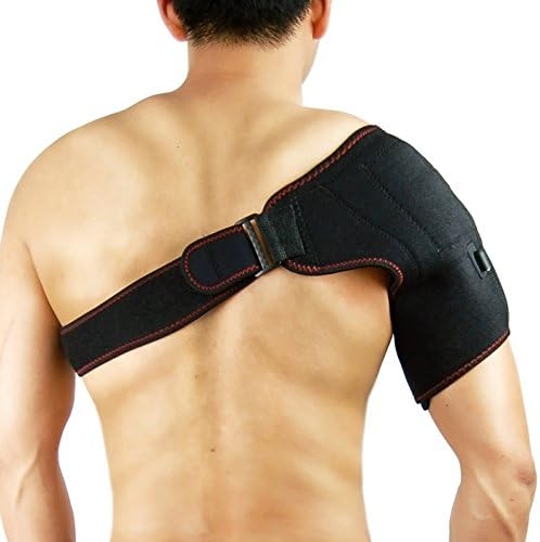 Cripple Idol Maxa Herbal Heated Shoulder Brace Shoulder Support Care Massager Relieve Shoulder Pain Belt Support Fitness Belt (BLACK)