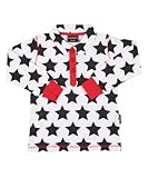 (マクソモーラ)Maxomorra オーガニックコットン長袖トップス Stars White (3-4歳) (3-4歳) 98/104（100cm） ブラック×ホワイト/レッド