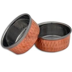 Copper Serving Bowl Set of 2 Katoris for Indian Food