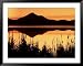 Sunset and Lake, Mt. Shasta, CA Framed Art Poster Print by Kyle Krause, 49x39