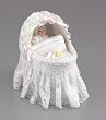 2008 Reutter Porcelain Dollhouse Miniature Lace Baby Cradle