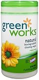 Green Works Natural Wipes  Original  62-Count Packages (Pack of 6)