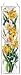 Amia Beveled Edge Window Décor Panel Features a Colorful Humminbird and Daffodil Design, 4.5-Inches