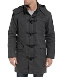Mezaguz - Duffle coat homme gris tendance à capuche
