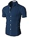 H2H Mens Casual Slim Fit Wrinkle Free Short Sleeve Dress Shirts Of Various Color