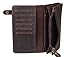 Tiding Men's Genuine Leather Long Wallet with Chain Hand Made Vintage Style Card Holder Bifold (Brown 7''3.5'')