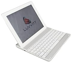 Luvvitt KBWHT Aluminum Bluetooth Keyboard Case for iPad 3 and iPad 2 - White Keyboard 