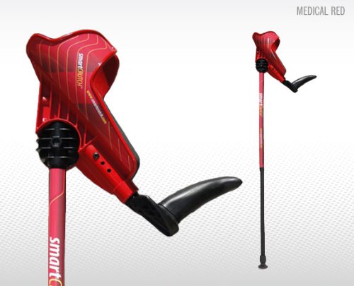 SMARTCRUTCH Adjustable Forearm Crutches (Red) - 1 Pair / Adult 5'0 - 6'3