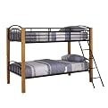 Pine/Black Twin/Twin Bunk Bed 79-7/8" x 65-1/8" x 62-3/4"H