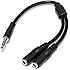 StarTech.com MUY1MFFS 3.5mm Male to 2 x 3.5mm Female Slim Stereo Splitter Cable