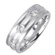 0.45ctw Round Cut Polished Diamond Wedding Band in 14K White Gold (GH, VS)