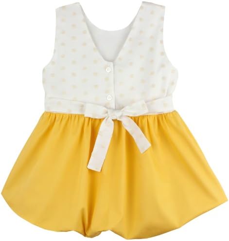 Coral Forest Girls 2-6X Embroidered Polka Dot Balloon Skirt Dress, 3, Yellow and White