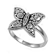 Sterling Silver Ring - Rhodiu Coated - 2mm Band Width and 14mm Face Height in Sizes: 5-9