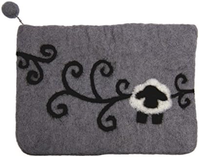 Frabjous Fibers Sheep with Swirls Notions Bag (Gray)