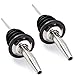 Yahpetes 2 Pcs Pour Wine Stainless Steel bottle spout and Olive Oil Liquor Pourer Spout Silver Wine Bottle Pourer for Restaurants Coffee Shops and Pubs