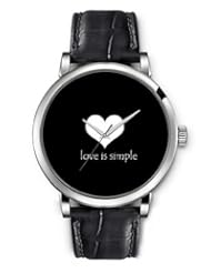 SPRAWL Aanalog Fashion Series Silver Ladies Watches of Genuine Black Leather Strap,Unique Wrist Watch for Women Girls Designed with Love is simple