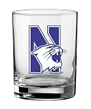 NCAA Northwestern Wildcats Set of 4 Double Old Fashioned Glasses, 14-Ounce