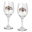 Baltimore Ravens NFL 2pc Wine Glass Set - Primary Logo