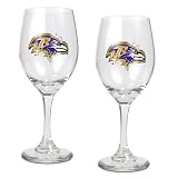 Baltimore Ravens NFL 2pc Wine Glass Set - Primary Logo