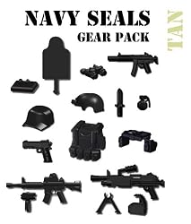 Navy Seals Gear Pack in Tan (12 Pieces) - LEGO Compatible Minifigure Pieces
