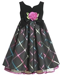 Girls Knee Length Sweetheart Banding   Plaid Print Sleeveless Cotton/Metallic/Nylon/Polyester/Tulle/Velvet  Dress With a Bow(s) and a Sash  and Ruffles