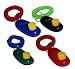 Big Button Pet Dog Cat Training Clickers, click with wrist bands - 4 Pack