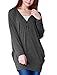 Allegra K Women V Neck Tunic Batwing Sleeve Shirts Loose Fitting Blouse