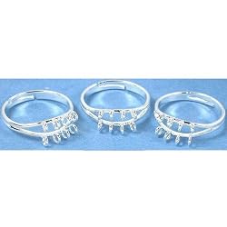 3 Silver Finger Ring Jewelry Findings Charm Beading